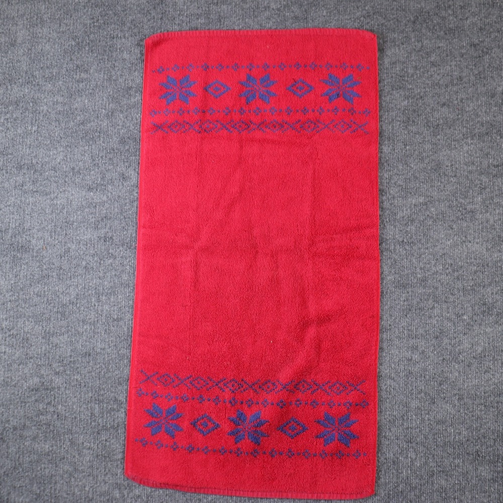 Vintage RALPH LAUREN Hand Towel Nordic Winter Snowflake Ski Lodge Cabin 30"x16"